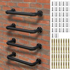 4-Step Wall Mounted Ladder, Heavy Duty 700lbs Capacity Steel Pipe Fire Escape...