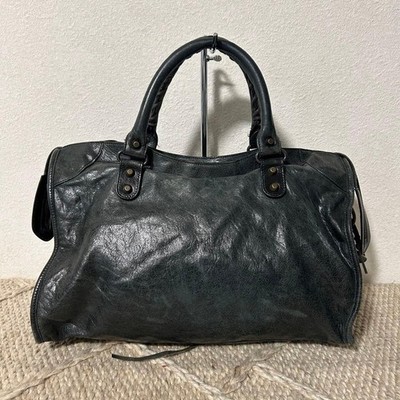 良品　BALENCIAGA The City 115748 Bag Black BALENCIAGA The City 115748 Shoulder Bag Black with Cards,Dust bag