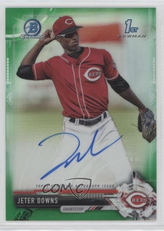 2017 Bowman Draft Chrome Pick Green Refractor 14/99 Jeter Downs Auto 0d94
