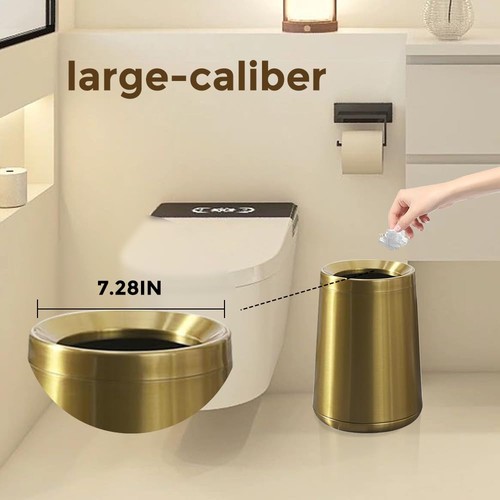 8L/2,1GAL Gebürstetes Gold Badezimmer Abfalleimer, Klein Gold Badezimmer Abfalleimer, Oe... - Bild 5 von 8