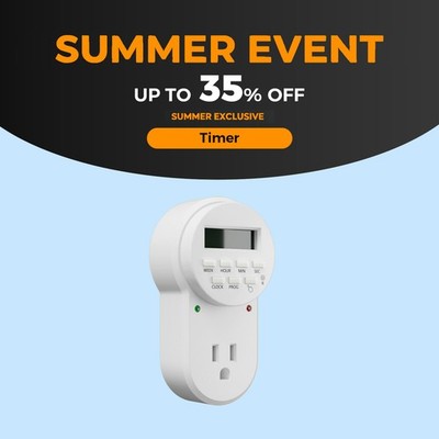 Mars Hydro 7-Day Programmable Digital Timer for Home Use Indoor Grow Light