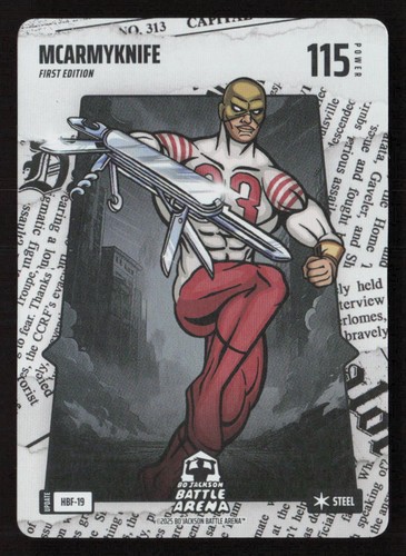 Bo Jackson Battle Arena Alpha #115 Mcarmyknife Steel Headliners Foil