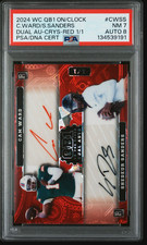2024 Wild Card Ward Shedeur Sanders Dual Auto 1/1 PSA 7 AUTO 8 Red Prismatic RC