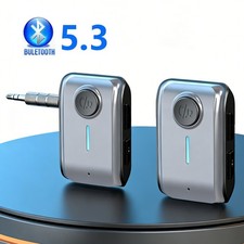 2x 3.5mm AUX Bluetooth 5.3 Receiver w/TF Card Play Wireless Adapter for Car/Home