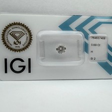 1 pc – 0,70ct Diamante Naturale – Rotondo - H SI2 - IGI Certified - investimento