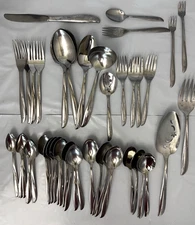 Oneida Twin Star 46 Piece Serving Pie Ladle Child Fork Spoon Stainless Flatware