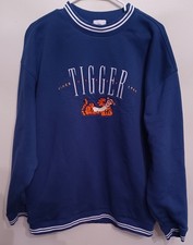Disney Winnie The Pooh Tigger Crewneck Sweatshirt Navy XL Embroidered
