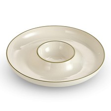 Ceramic Chip & Dip Tray Set: Large 11.5" Serving Platter For Chips & Salsa, V...