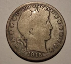 🔥1915 P  BARBER HALF GOOD  HARDER KEY DATE 138,000 MINTAGE SILVER