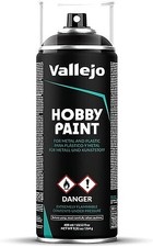 Vallejo Black Basic Primer 400ml Spray - Hobby and Model Enamel Paint - 28012