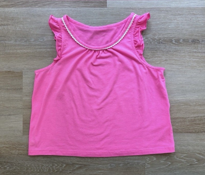 Lilly Pulitzer Girls Pink Flutter Sleeve Tank Top size large