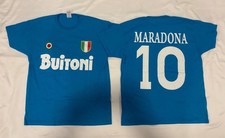 Maglia Maradona Napoli Buitoni Cotone T-Shirt Fan Diego Dios + Portachiavi