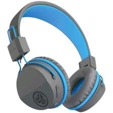 JLab JBuddies Folding On Ear Wired KIDS Headphones Portable Volume Limiting Blue