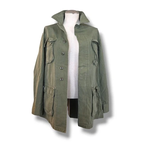 Vintage US Military Vietnam OG-107 Hot Weather Rip Stop Poplin Shirt S