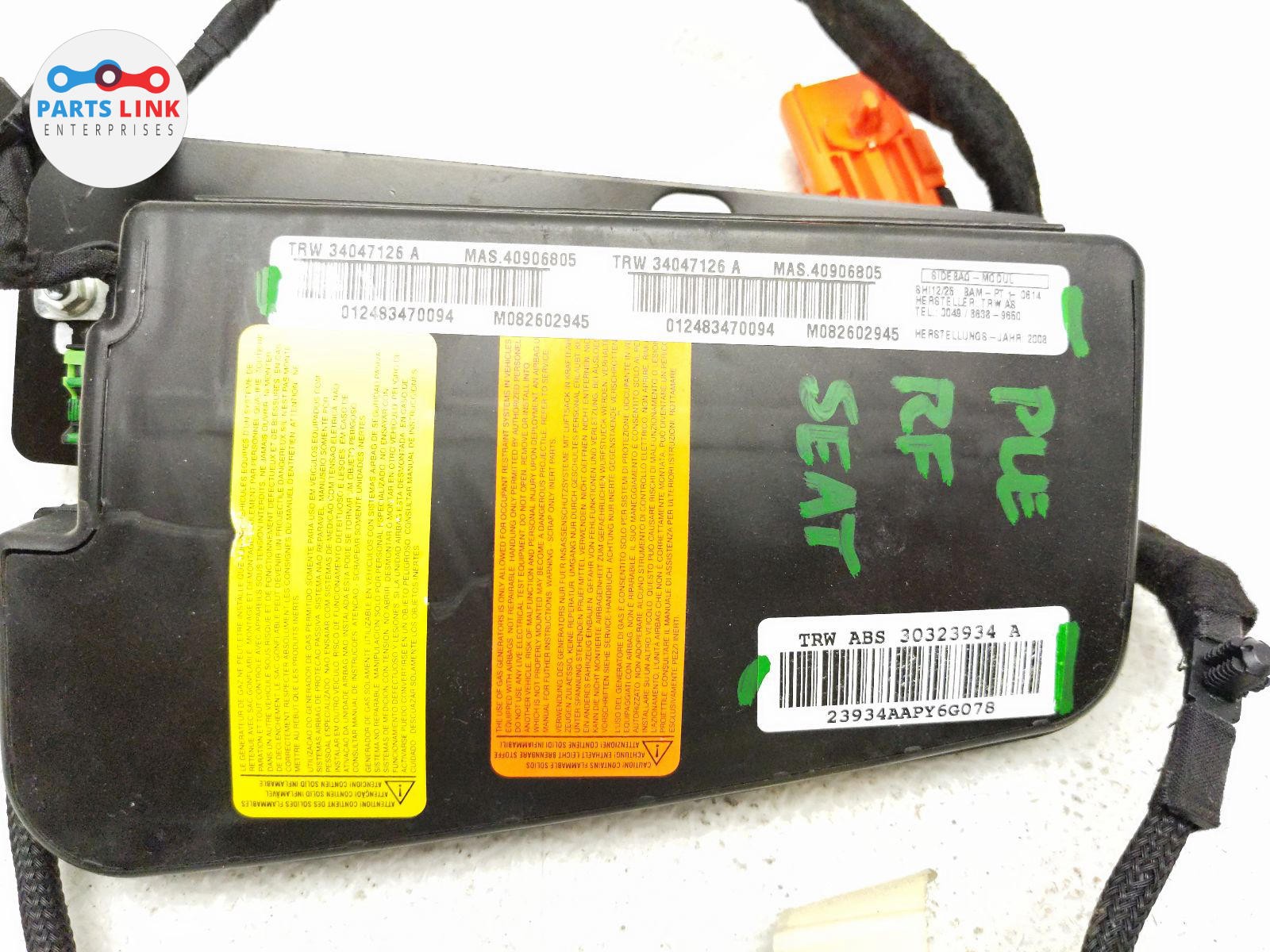 2007-13 MASERATI GRANTURISMO FRONT RIGHT SEAT AIRBAG PASSENGER SIDE AIR BAG M145