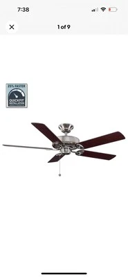 Farmington 52 in. Indoor Brushed Nickel Ceiling Fan