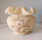 Fenton Custard Rose Bowl Hand Painted Signed