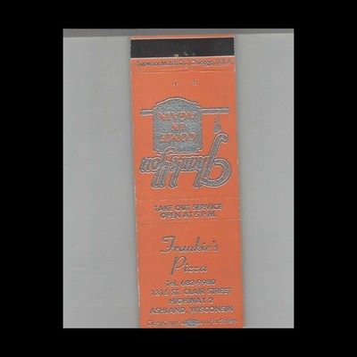 Matchbook Cover Frankie's Pizza Ashland, WI