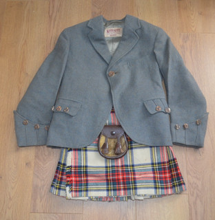 Child's Dress Stewart Kilt Argyle Tweed Jacket and Sporran Keith Scott DUNDEE