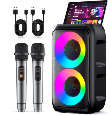 Karaoke Maschine Karaoke Anlage Mit 2 Mikrofonen Bluetooth Lautsprecher Box