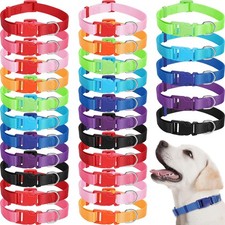 27 Pcs Adjustable Nylon Dog Collars Bulk for Small to Large Pets