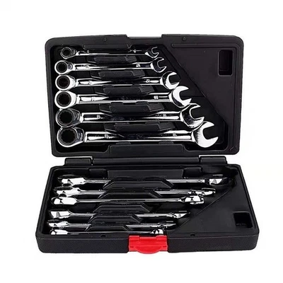 12pc Metric Combination Ratchet Wrench Set 8-19mm 72 Teeth Chrome Vanadium Steel - Image 1 of 4