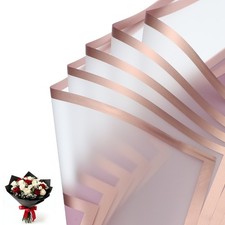 20 Bl&auml;tter mattes Blumen Geschenkpapier mit Goldrand f&uuml;r Bouquet lila
