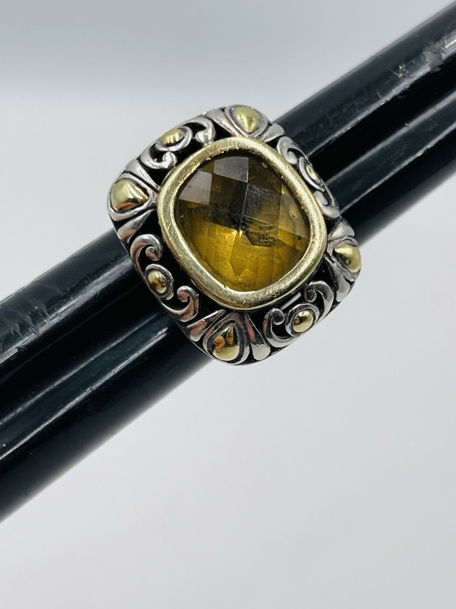 John Hardy Sterling Silver 18k Gold Citrine Ring Size