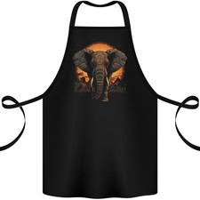 Tablier Fantaisie Éléphant Tribal Au Coucher Du Soleil 100% Bio