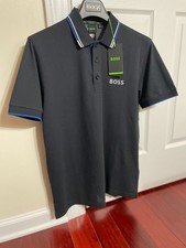New Authentic HUGO BOSS Black Men's Regular Fit Stretch Polo Shirt Size M