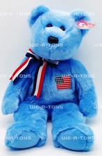 Ty Beanie Buddy America the Bear Blue Plush Toy 2002 With Tag NEW
