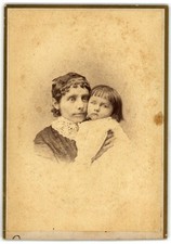 Cabinet Card Circa 1890s Mother and Child In Lace Unmarked
