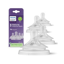 Philips Avent Natural Response Baby Bottle Nipple, 4 Count Pack of 1 , Clear