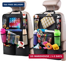 Backseat Car Organizer, Kick Mats Back Seat Protector with Touch Screen Tablet H
