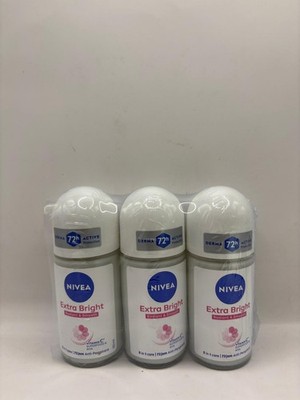 NIVEA Extra Bright 8IN1 ROLL ON DEODORANT 50ml, 1.69oz, Pack of 3