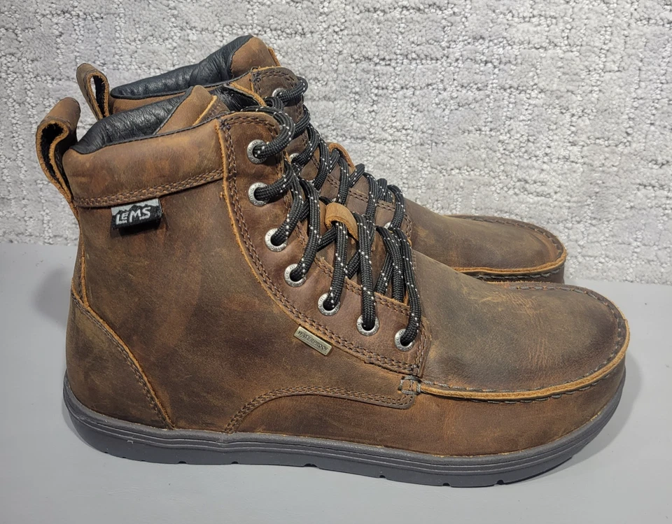 Lems Boulder Unisex Size US M9 W10.5 Weatherred Umber Leather Waterproof Boots - Image 2 of 4