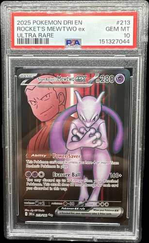 2025 Pokemon Destined Rivals Team Rocket's Mewtwo ex #213/182 PSA 10