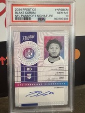 2024 Panini Prestige PSA 10 Blake Corum * NFL Passport Auto * Rams RC Rookie