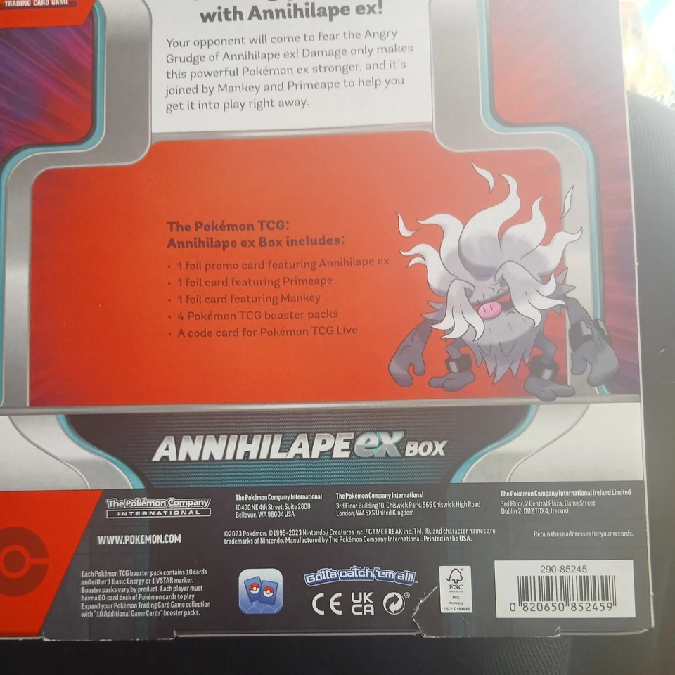 Pokémon TCG: Annihilape ex Box (3 Foil Promo Cards & 4 Booster Packs ...