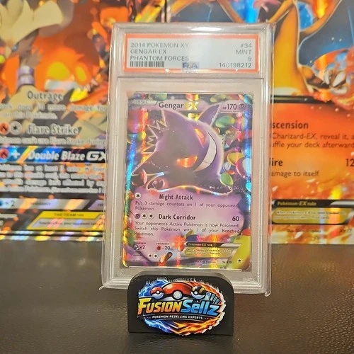 Pokémon Gengar EX Ultra Rare Holo 34/119 XY - Phantom Forces 2014 PSA 9