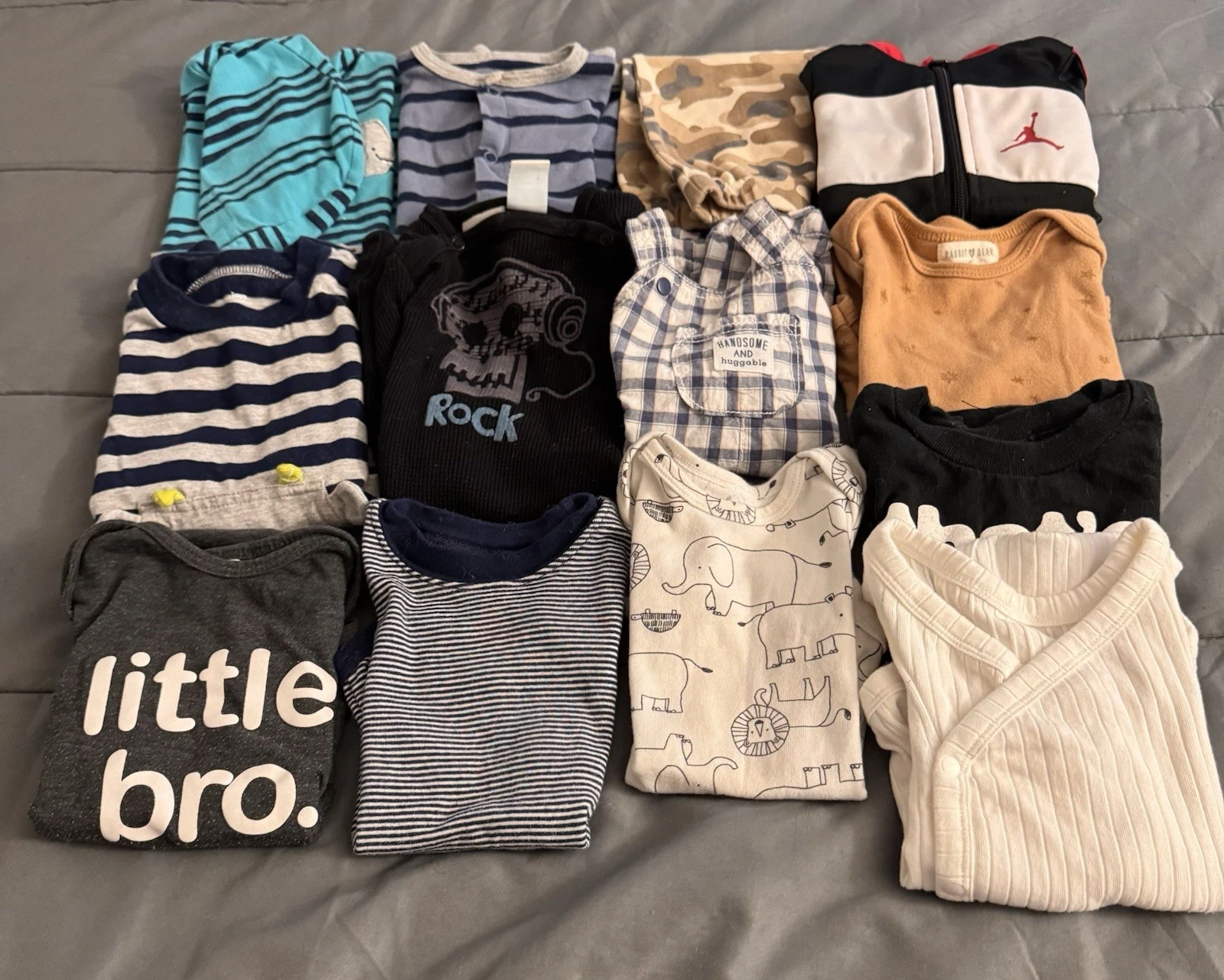 Jordan Baby Boy Mixed Clothing Lot Cotton Multicolor Animal Print.3-6 months