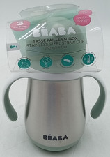 Beaba Stainless Steel Straw Sippy Cup Insulated Toddler Cups Spill Proof Sage
