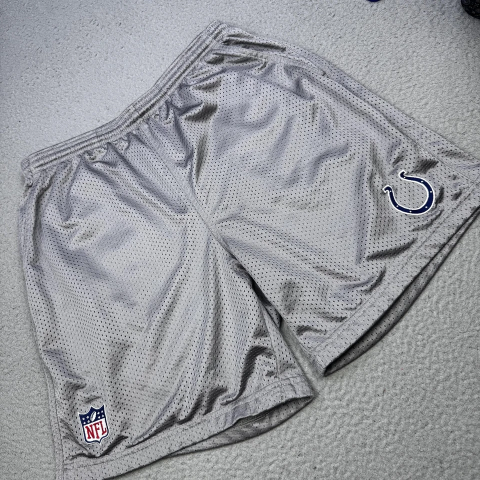 Indianapolis Colts Shorts Mens Large Gray NFL Football Mesh Reebok Team Apparel - Image 2 of 4