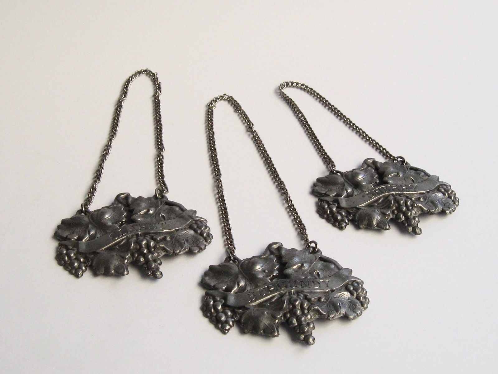 Antique Wine Bottle Label Ticket * 3 lot * Sherry, Claret, and Burgundy - LARGE!