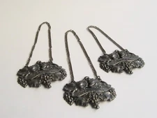 Antique Wine Bottle Label Ticket * 3 lot * Sherry, Claret, and Burgundy - LARGE!