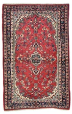 Red Vintage Handmade Tribal Rug Farmhouse Entryway Oriental Carpet 3'7X5'6
