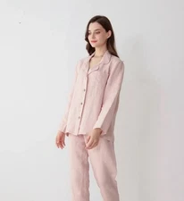 Large Simple & Opulence Pink Linen Pajamas