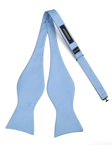 Bow Ties for Men Check Plaid Self Tie Bow Tie and One Size E-01 Light Blue - Image 3 of 4