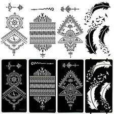 Reusable Henna Tattoo Stencils Kit Temporary Tattoo Templates for Face Body  