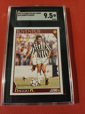 1991 ROBERTO BAGGIO SCORE SOCCER CARD #145 ITALY JUVENTUS GRADED